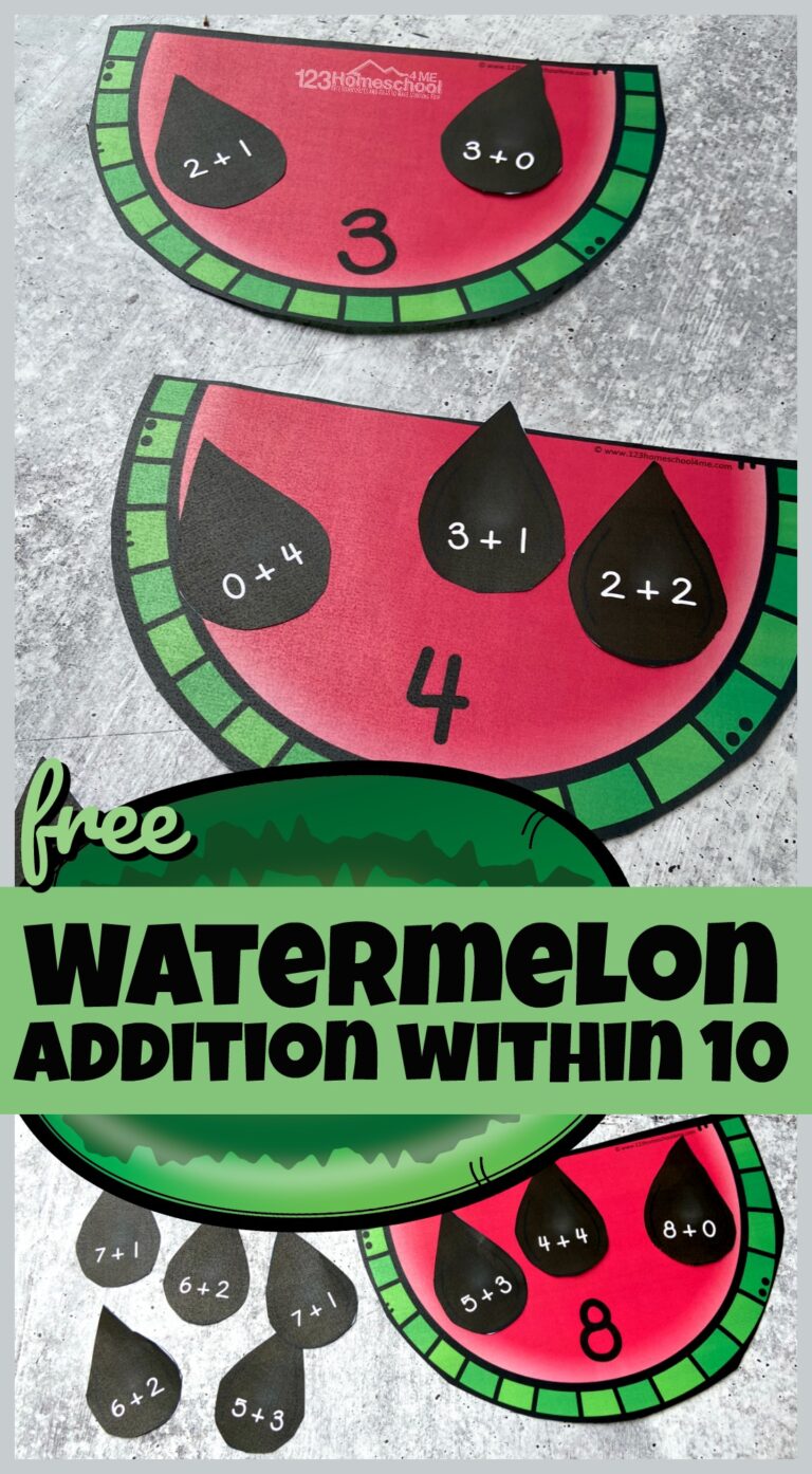 Watermelon Math – Addition within 10 Activity
