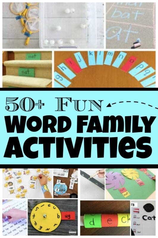 Help kids learn to read by exploring and playing with word families! These super cute, fun, engaging, and free word family activities are a great way for young children to start off with their literacy journey. These word families activities are perfect for preschool, pre-k, kindergarten, and first grade students! We have free printable word family games that are sure to get your child excited about learning!