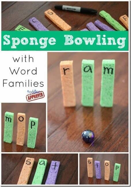 Word Family Sponge Bowling Activity
