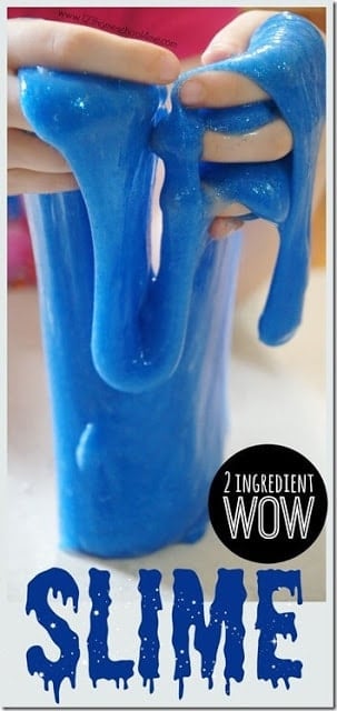 You are going to love this simple, AMAZING 2 ingredient Slime! Not only is this WOW slime recipe a great sensory kids activities, but there are lots of fun ways to play with slime. So grab these two slime ingredients and you are ready to have lots of FUN! Try this easy slime recipe with toddler, preschool, pre-k, kindergarten, first grade, 2nd grade, and 3rd grade students. So if you are ready to learn how do you make slime with 2 ingredients? I will show you the the BEST two ingredient slime.