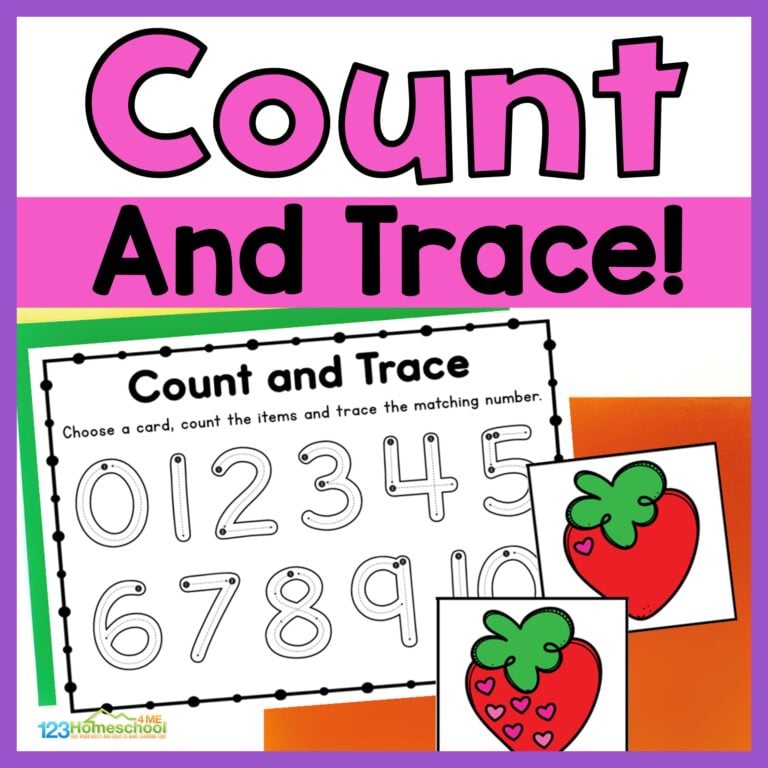 Count and Trace – Practice Writing Numbers 1-10