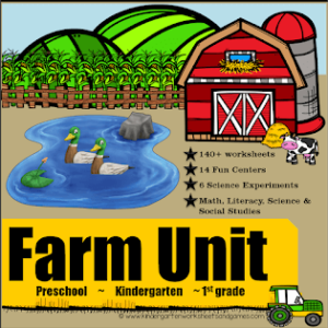 so many worksheets, games, activities, science experiments, life cycle, and more for learning math and literacy on the farm with preschool, Kindergarten, and first grade