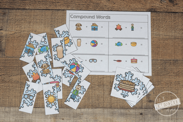 FREE Printable Winter Compound Words Worsksheets & Puzzles